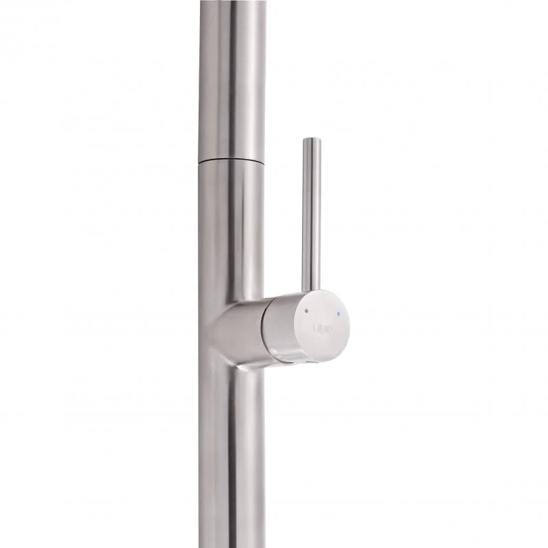 Змішувач для кухні Qtap Lenicka з висувним виливом QTLEN9138103UN Brushed Nickel PVD