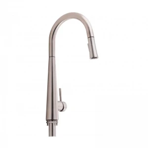 Змішувач для кухні Qtap Evicka з висувним виливом QTEVI91103UN Brushed Nickel PVD