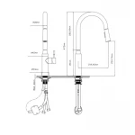 Смеситель для кухни Qtap Baruska с выдвижным изливом QTBAR9137103UB Black Matt