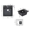 Кухонная мойка Lidz 460х515/200 BLA-03 (LIDZBLA03460515200)