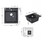 Кухонная мойка Lidz 460х515/200 BLA-03 (LIDZBLA03460515200)