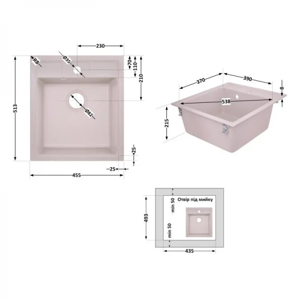 Кухонная мойка Lidz 460х515/200 COL-06 (LIDZCOL06460515200)