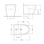 Биде напольное Qtap Scorpio 530x360x395 Matt black QT14441003CMB