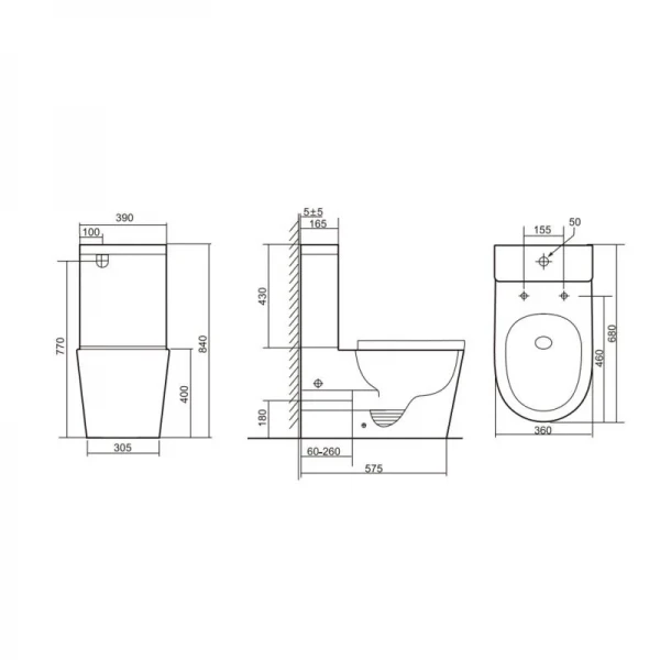 Унитаз-компакт Qtap Scorpio безободковый с сиденьем Soft-close QT14226002W