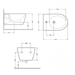 Биде подвесное Qtap Scorpio 515x370x350 White QT14551380GW