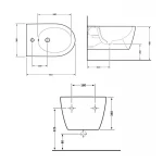 Биде подвесное Qtap Scorpio 515x360x345 Matt black QT1455053FMB