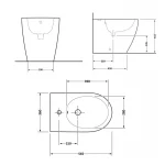 Биде напольное Qtap Scorpio 565x355x410 White QT14441380W