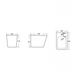 Биде напольное Qtap Tern 550x360x410 White QT1744003CW