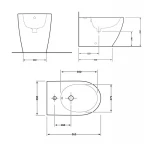 Биде напольное Qtap Robin 560x355x410 White QT13441381W