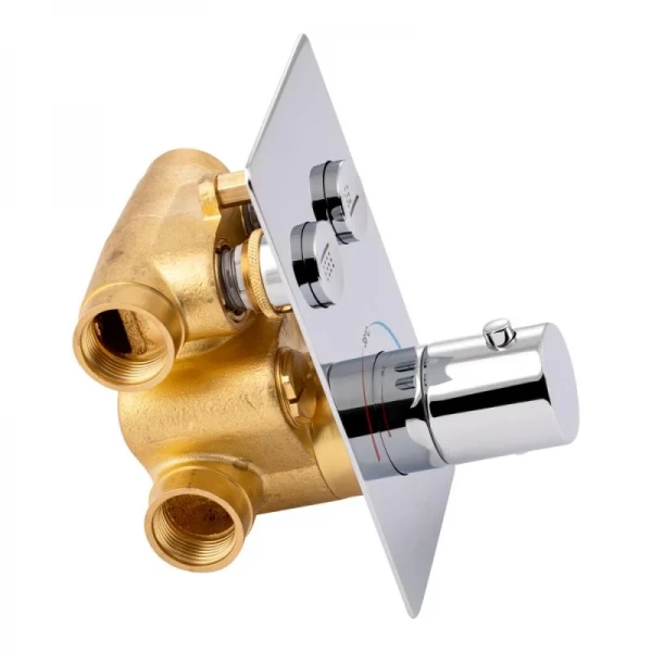 Смеситель для душа Qtap Votice термостатический скрытого монтажа на два потребителя QTVOT6442T105NKC Chrome