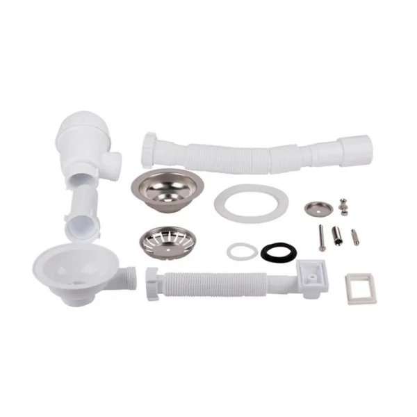 Сифон для кухонной мойки Lidz (WHI) 60 05 M001 01 EURO (выход 50 мм)