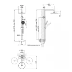 Душевая система универсальная Qtap Sloup термостатическая на два потребителя QTSL57103ONC Chrome