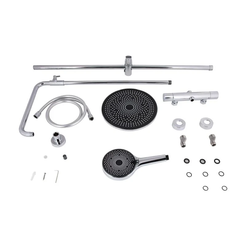 Душова система універсальна Qtap Sloup термостатична на два споживача QTSL57103ONC Chrome