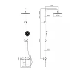 Душевая система универсальная Qtap Sloup на два потребителя QT57103OC Chrome
