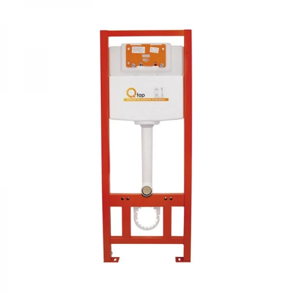 Готове рішення Qtap для ванної кімнати: підвісний унітаз Jay Rimless + комплект інсталяції Nest 4 в 1 (кругла клавіша Black mat)