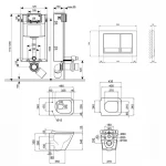 Готове рішення Qtap для ванної кімнати: підвісний унітаз Tern Rimless + комплект інсталяції Nest 4 в 1 (квадратна клавіша Chrome)