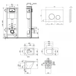 Готове рішення Qtap для ванної кімнати: підвісний унітаз Tern Rimless + комплект інсталяції Nest 4 в 1 (кругла клавіша Chrome)
