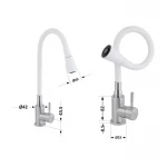 Смеситель для кухни Lidz Aria 015F31 с белым гибким изливом (k35) LDARI015F31WNK36981 WNK