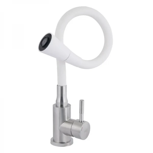 Смеситель для кухни Lidz Aria 015F31 с белым гибким изливом (k35) LDARI015F31WNK36981 WNK