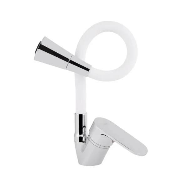 Змішувач для кухні Lidz Tani 008F3 з гнучким виливом (k40) LDTAN008F3WCR37037 White / Chrome