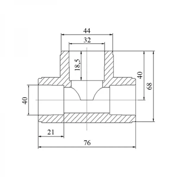 Тройник редук.  40*32*40 (В.О.) 