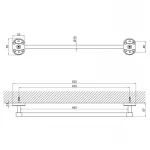 Держатель для полотенца Lidz Oreo 0100 55 см LDORE0100CRM37457 Chrome