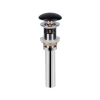 Донний клапан для раковини Qtap PU03O 225х70х70 Matt black з переливом
