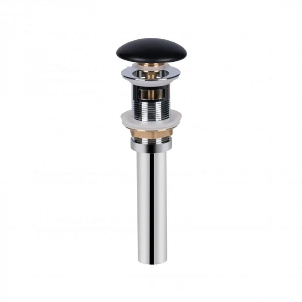 Донный клапан для раковины Qtap PU03O 225х70х70 Matt black с переливом