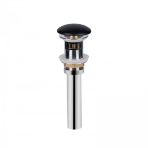 Донний клапан для раковини Qtap PU03O 225х70х70 Matt black з переливом