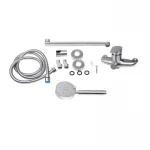 Смеситель для ванны Lidz Vida 005 с поворотным изливом (c душевым гарнитуром) (k35) LDVID005NKS38087 Nickel