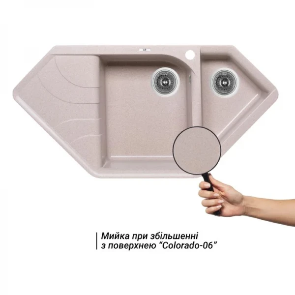 Кухонная мойка с дополнительной чашей Lidz 1000x500/225 COL-06 (LIDZCOL061000500225)