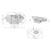 Кухонная мойка с дополнительной чашей Lidz 1000x500/225 GRA-09 (LIDZGRA091000500225)