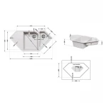 Кухонная мойка с дополнительной чашей Lidz 1000x500/225 STO-10 (LIDZSTO101000500225)