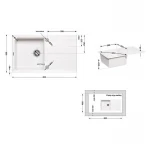 Кухонна мийка Lidz 860х500/240 WHI-01 (LIDZWHI01860500240)