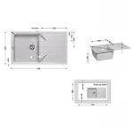 Кухонная мойка Lidz 860х500/240 GRA-09 (LIDZGRA09860500240)