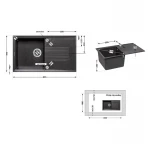 Кухонная мойка Lidz 860х500/240 GRF-13 (LIDZGRF13860500240)