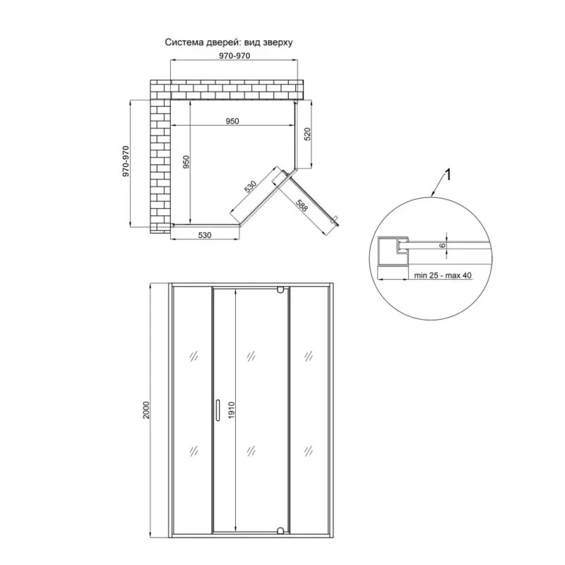 Душова кабіна Qtap Scorpio CRM10115-AC6 100x100 см, скло Clear 6 мм, покриття CalcLess, без піддона