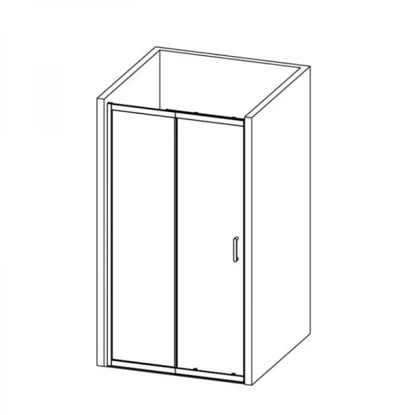 Душевая дверь в нишу Qtap Taurus CRM2013-14.C6 130-140x200 см, стекло Clear 6 мм, покрытие CalcLess