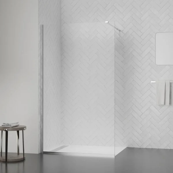 Душевая перегородка Qtap Walk-In Standard CRM201.C8 100х200 см, стекло Clear 8 мм, покрытие CalcLess