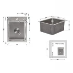 Мойка для кухни интегрированная Lidz Handmade H4050 (LDH4050BRU39258) Brushed Steel 3,0/1,0 мм