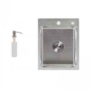 Мойка для кухни интегрированная Lidz Handmade H4050 (LDH4050BRU39258) Brushed Steel 3,0/1,0 мм