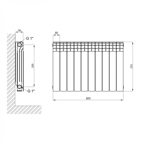 Радиатор биметаллический Thermo Alliance Bi-Ferrum 200/96 0,81 кг