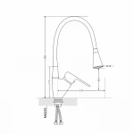 Змішувач для кухні Lidz Tani 008F3 з гнучким виливом (k40) LDTAN008F3GCR39507 Grey / Chrome