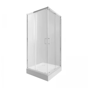 Набор Qtap душевая кабина Taurus CRM1011SC6 Clear 100х100 см + поддон Tern 301112