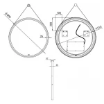 Зеркало Qtap Robin R600 с LED-подсветкой, на ремне QT13786502B