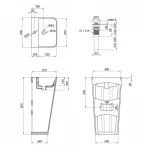 Раковина для підлоги моноблок Qtap Tern 440х380х830mm White з донним клапаном QT1711G302W
