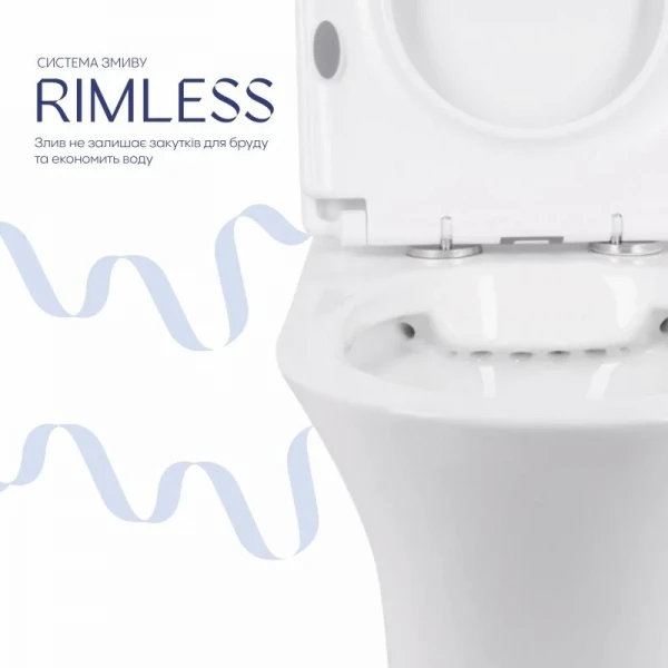 Унітаз-компакт Qtap Presto безобідковий з сідінням Soft-close QT24221217AW