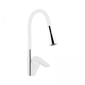Змішувач для кухні Lidz Tani 007F3 з гнучким виливом (k40) LDTAN007F3WCR40423 White / Chrome