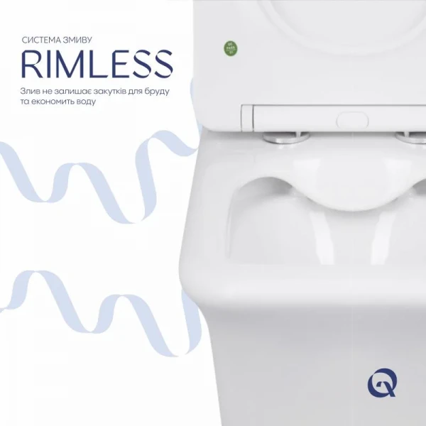 Унітаз-компакт Qtap Kalao безобідковий з сідінням Soft-close QT08221213AW