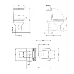 Унітаз-компакт Qtap Nando безобідковий з сидінням Soft-close QT12221222AW